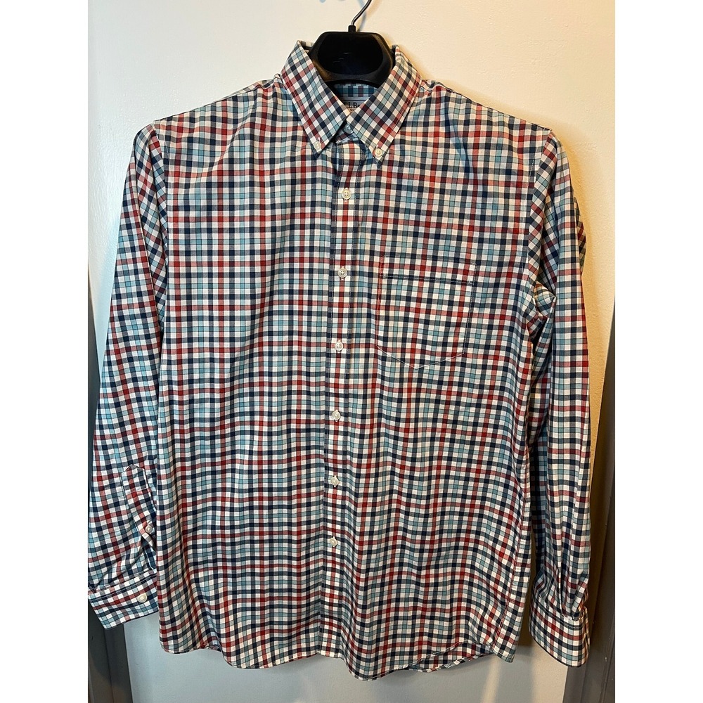 LL Bean Mens M Reg Wrinkle Free Traditional Fit Plaid Button Down Shirt 288292